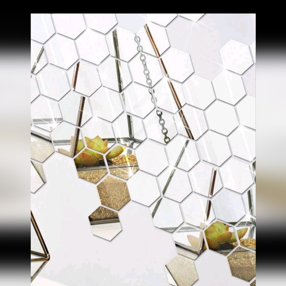 Hexagon Mirror Wall Stickers - Picture 5 of 8